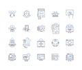 Predictive modeling line icons collection. Regression, Classification, Forecasting, Modeling, Analysis, Machine Learning