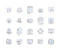 Predictive modeling line icons collection. Regression, Classification, Forecasting, Modeling, Analysis, Machine Learning