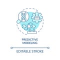 Predictive modeling turquoise concept icon