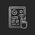 Predictive touch technology chalk white icon on black background