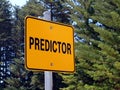 A Predictor sign advising the motorist who are approaching a railway level crossing Royalty Free Stock Photo