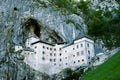 Predjama castle bulit in the rock wall, Slovenia