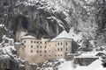 Predjama Castle in Postojna Cave, in the winter