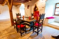 Predjama, Slovenia - 22.07.2018: Interior of medieval Predjama castle near the Postojna cave. Slovenia fortress and inner decorati