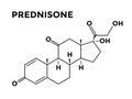 Prednisone corticosteroid structural chemical formula Royalty Free Stock Photo