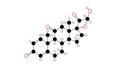 prednisone molecule, structural chemical formula, ball-and-stick model, isolated image adrenals Royalty Free Stock Photo