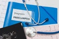 Preeclampsia diagnosis for pregnant patient with risky pregnancy Royalty Free Stock Photo