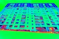 Prefab cheap flat building in thermal imaging simulation Royalty Free Stock Photo