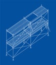 Prefabricated scaffolding. Orthography vector Royalty Free Stock Photo
