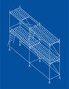 Prefabricated scaffolding. Orthography vector Royalty Free Stock Photo