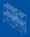 Prefabricated scaffolding. Orthography vector Royalty Free Stock Photo