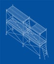 Prefabricated scaffolding. Orthography vector Royalty Free Stock Photo