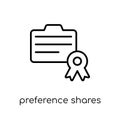 Preference shares icon. Trendy modern flat linear vector Preference shares icon on white background from thin line business Royalty Free Stock Photo