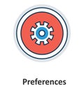 Preferences Gear Wheel Isolated and Vector Icon for Technology Royalty Free Stock Photo