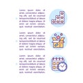 Preferred benefits and timing based segments concept line icons with text