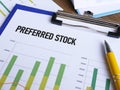 Preferred Stock is shown using the text and charts Royalty Free Stock Photo