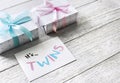 Pregnancy announcement for twins gift boxes