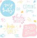 Pregnancy Announcements. My baby, Coming soon, baby inside. Lettering photography family overlay set. Baby photo album elements