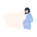 Pregnancy background. Caucasian expectant woman.