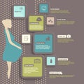 Pregnancy and birth infographics and icon set Royalty Free Stock Photo
