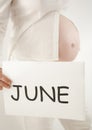 Pregnancy with blank page Royalty Free Stock Photo