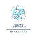 Pregnancy and breastfeeding concept icon