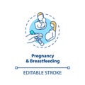 Pregnancy and breastfeeding concept icon