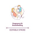 Pregnancy or breastfeeding concept icon