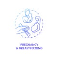 Pregnancy and breastfeeding concept icon