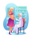 Pregnancy check up flat vector illustration