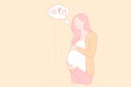 Pregnancy, childbearing, female body condition, expecting baby concept