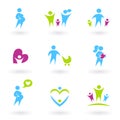 Pregnancy, Family and Parenthood icons. Royalty Free Stock Photo