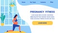 Pregnancy Fitness. Advertising Image. Vector.