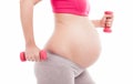 Pregnancy fitness close up Royalty Free Stock Photo