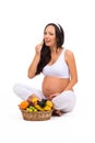 Pregnancy, health and beauty. Proper nutrition. Vitamins and fruit for pregnant women