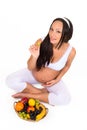 Pregnancy, health and beauty. Proper nutrition. Vitamins and fruit for pregnant women