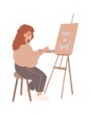 Pregnancy hobby home activity illustration. Happy