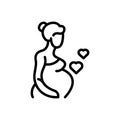 Black line icon for Pregnancy, gestation and pregnant