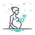 Mix icon for Pregnancy, gestation and woman