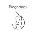 Pregnancy icon. Medical genecology sign. Obstetrics symbol. Linear icons on white background. Vector Royalty Free Stock Photo