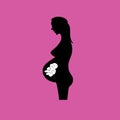 Pregnancy icon on pink background