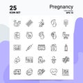 25 Pregnancy Icon Set. 100% Editable EPS 10 Files. Business Logo Concept Ideas Line icon design Royalty Free Stock Photo