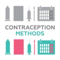 Pregnancy icons set, contraception Royalty Free Stock Photo