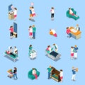 Pregnancy Isometric Icons