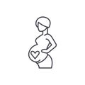 Pregnancy line icon concept. Pregnancy vector linear illustration, symbol, sign