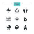 Pregnancy, maternity and baby care icons. Royalty Free Stock Photo