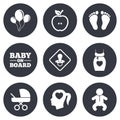 Pregnancy, maternity and baby care icons