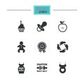 Pregnancy, maternity and baby care icons. Royalty Free Stock Photo