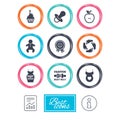 Pregnancy, maternity and baby care icons.