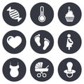 Pregnancy, maternity and baby care icons